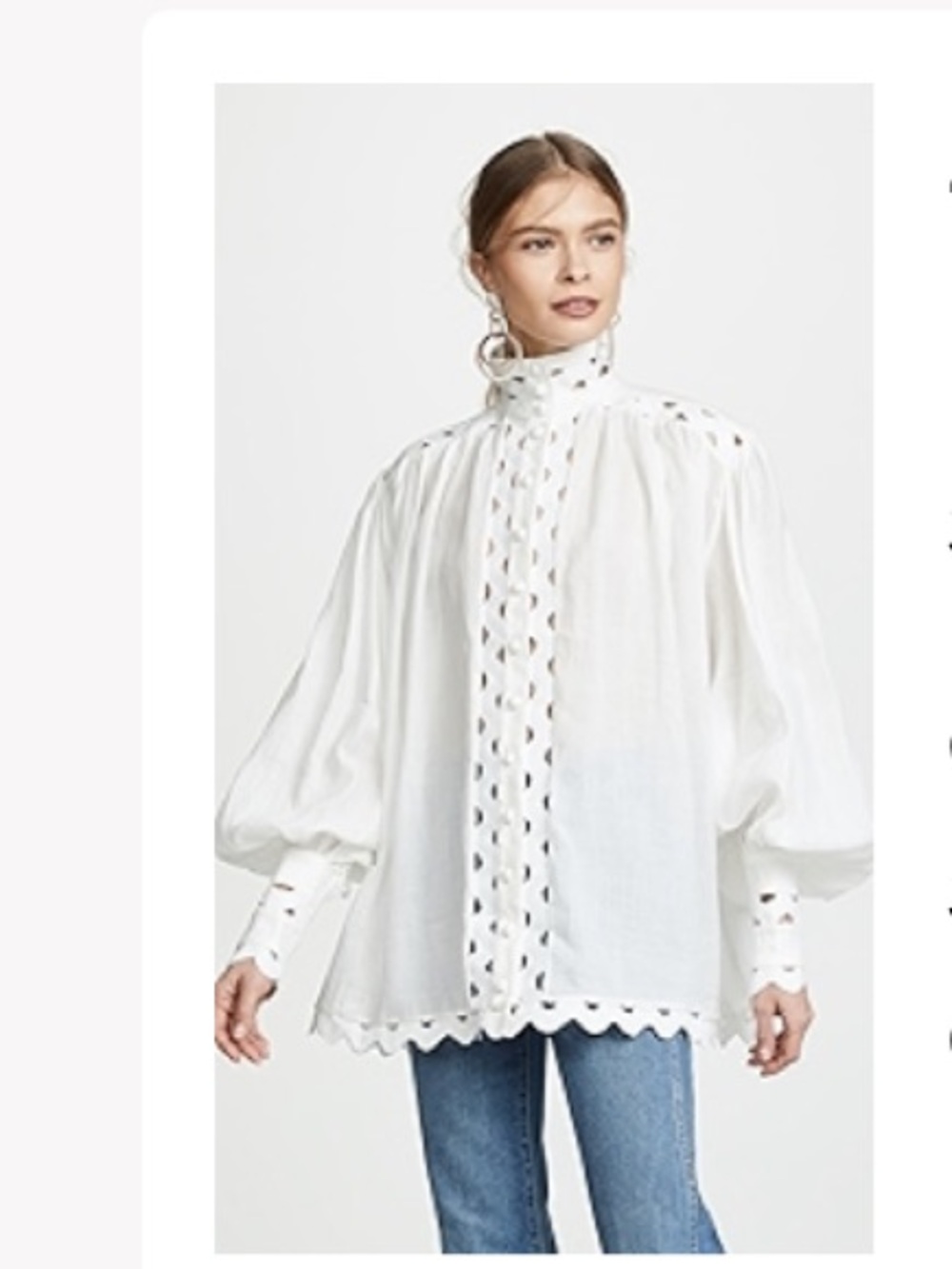 NWT Zimmermann Ninety-Six Wave Top Ivory Size 3 (US 10) Designer Cutout Blouse